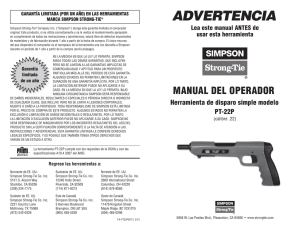 Technical Bulletin: Manual del Operador Herramienta de disparo