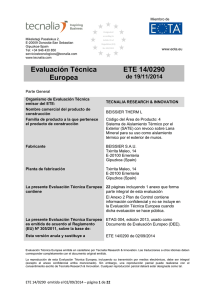 Evaluación Técnica Europea ETE 14/0290