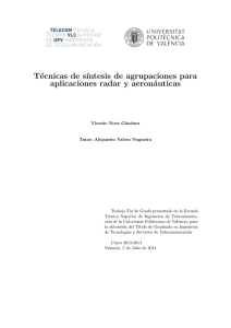 Técnicas de s´ıntesis de agrupaciones para aplicaciones radar y