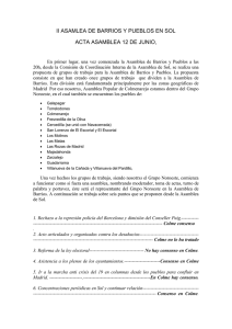 II ASAMLEA DE BARRIOS Y PUEBLOS EN SOL ACTA ASAMBLEA