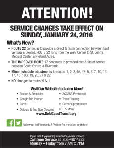 service changes take effect on sunday, january 24, 2016