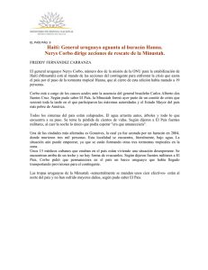 Haití: General uruguayo aguanta al huracán Hanna. Nerys Corbo