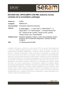 ESTUDIO DEL HIPOCAMPO CON RM: anatomía normal, variantes
