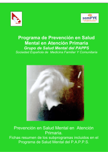 Programa de Prevención en Salud Mental en Atención Primaria