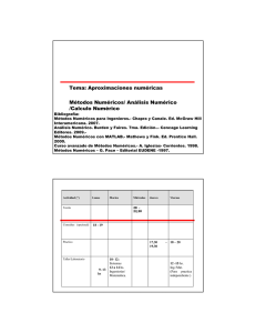 Tema: Aproximaciones numéricas Métodos Numéricos/ Análisis