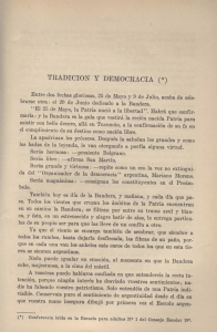 TRADICIÓN Y DEMOCRACIA (*)