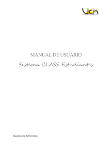MANUAL DE USUARIO Sistema CLASS Estudiantes