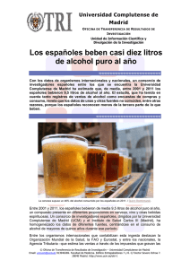 Los españoles beben casi diez litros de alcohol puro al año