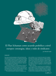 El Plan Schuman como acuerdo posbélico a nivel