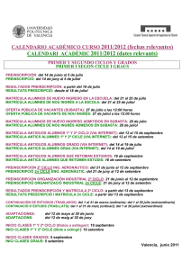 Calendario Académico 2011/2012