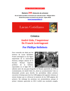 Crónica André Gide, l´inquieteur De Franck Lestringeant Por