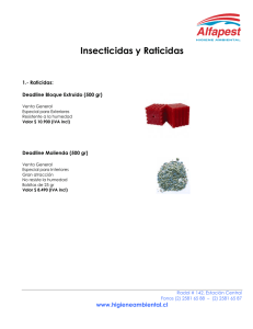 Insecticidas y Raticidas - Control de Plagas