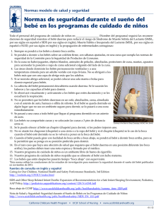 Normas de seguridad durante el sueño del bebé en los programas