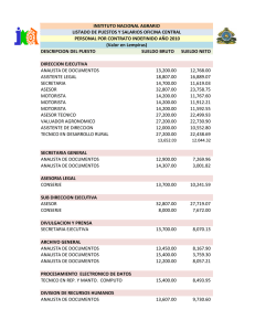 descripcion del puesto sueldo bruto sueldo neto direccion ejecutiva