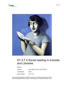 Social reading in e-books and Libraries