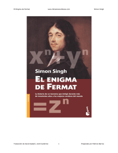 El Enigma de Fermat www.librosmaravillosos.com Simon Singh