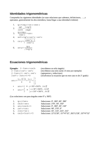 Ecuaciones e identidades trigonométricas