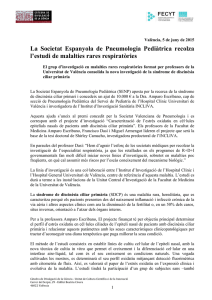 La Societat Espanyola de Pneumologia Pediàtrica recolza l`estudi