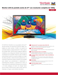 Monitor LCD de pantalla ancha de 27" con resolución completa de