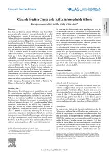 Guías de Práctica Clínica de la EASL: Enfermedad de Wilson