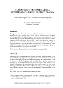 alimentación y estrategia en la historiografía griega de época clásica