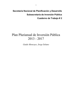 Plan Plurianual de Inversión Pública 2013 - 2017