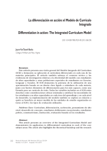 La diferenciación en acción: el Modelo de Currículo Integrado.