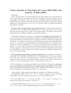 Cómo aprobar la Topología del curso 2003/2004