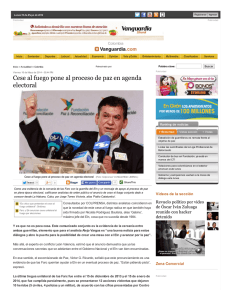 Cese al fuego pone al proceso de paz en agenda electoral