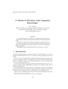 A Model of Decision with Linguistic Knowledge 3