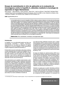 Ensayo de neutralización in vitro de aplicación en la evaluación de