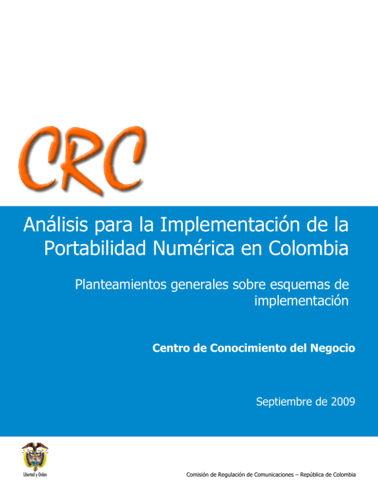 Análisis Para La Implementación De La Portabilidad Numérica