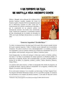 5 de febrero de 1992. Se quita la vida Augusto Conte