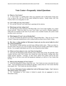 Vote Center--Frequently Asked Questions