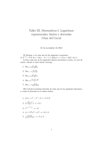 Taller 3, mate I-exponenciales limites y derivadas