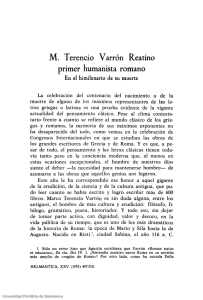 M. Terencio Varrón Reatino primer humanista romano