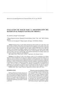 EVALUACION DE SUELOS PARA LA REGENERACIÓN DEL