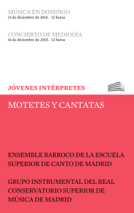 MOTETES Y CANTATAS - Fundación Juan March