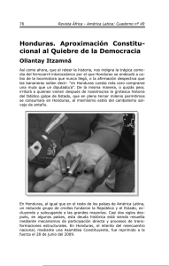 Honduras. Aproximación Constitu- cional al Quiebre de la Democracia