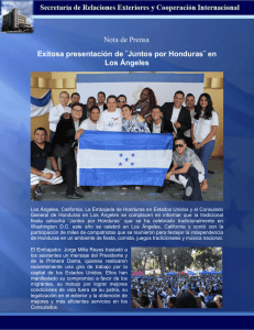 Nota de Prensa Exitosa presentación de ¨Juntos por Honduras¨ en