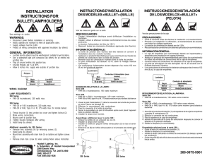installation instructions for bullet lampholders