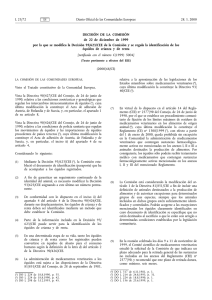 Decisión de la Comisión 2000/68/CE de 22 de diciembre de 1999