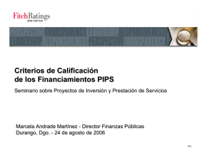 Criterios de Calificación de los Financiamientos PIPS