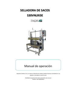 SELLADORA DE SACOS S30VNLRI3E Manual de operación