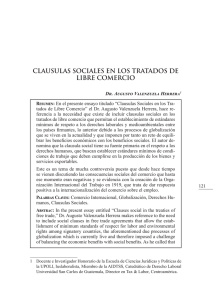 CLAUSULAS SOCIALES EN LOS TRATADOS DE LIBRE COMERCIO