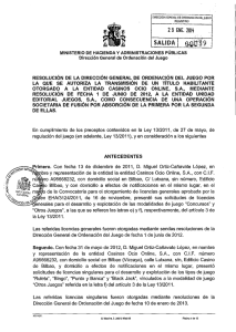 RESOLUCIÓN DE LA DIRECCIÓN GENERAL DE ORDENACIÓN