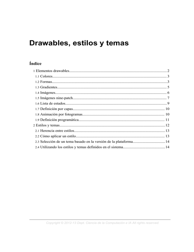 Drawables, estilos y temas