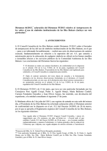 Dictamen 66/2013, aclaración del Dictamen 55/2013 relativo al