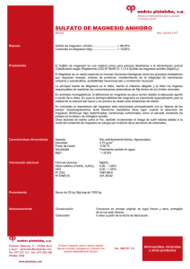 SULFATO DE MAGNESIO ANHIDRO (MgSO4) (1497) 2013 rev.3.2