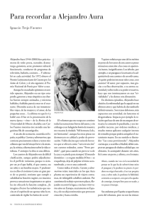 Para recordar a Alejandro Aura - Revista de la Universidad de México
